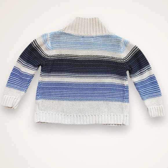 Old Navy Blue Striped Open Front Cardigan Sweater 3T - Picture 2 of 4